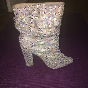 Multicolored  Rhinestone Booties, size 8 women’s